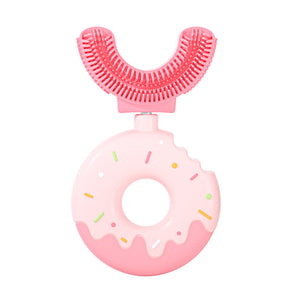 Children's Manual U-shaped Silicone Baby Donut Toothbrush Artifact